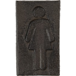 Clayre & Eef WC Bordje Dames  6x11 cm Bruin Ijzer Rechthoek Toilet Bordje