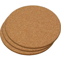Pannen onderzetter - 3x - 26 cm - kurk - onderzetter - rond - Panonderzetters