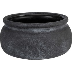 Clayre & Eef Bloempot  Ø 20x8 cm Grijs Keramiek Rond Bloempot binnen