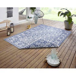 Binnen & Buiten vloerkleed - Curacao Blauw/Crème Omkeerbaar - 80 X 150 CM