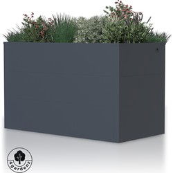 4gardenz® Plantenbak Rechthoek Metaal voor Buiten met Verhoogde Bodem - 100x50x60 cm - Antraciet