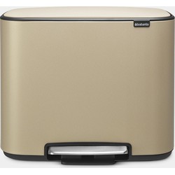 Bo Pedal Bin, with 3 Inner Buckets, 3 x 11 litres - Mineral Golden Beach