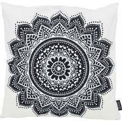 Black Mandala Lotus | 45 x 45 cm | Kussenhoes | Katoen