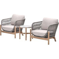 Talara loungeset - 3-dlg.  - acaciahout met white wash - sand