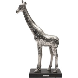 Riviera Maison Beeldje Zilver Giraffe staand - RM Classic Giraffe dierenbeeldje