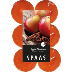 Spaas maxi waxinelichtjes - 12x - Apple Cinnamon - 10 branduren - geurkaarsen