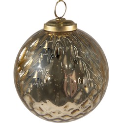 Clayre & Eef Kerstbal  Ø 9 cm Goudkleurig Glas Kerstdecoratie