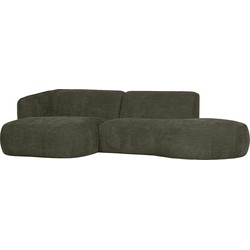 WOOOD Polly Chaise Longue Links - PES - Warm Groen - 71x258x150/105