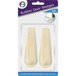 Set van 2x stuks deurstoppers/deurwiggen - wit - 12 cm - rubber - Deurstoppers