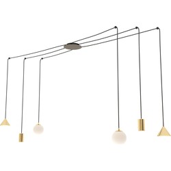 moderne hanglamp Monti Goud 6-lichts