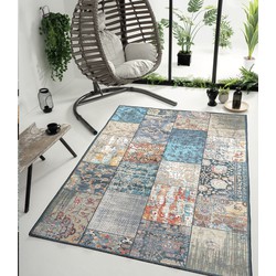 Ninova Vintage Patchwork Multi vloerkleed - Wasbaar - 200 X 290 CM