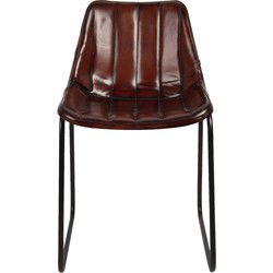 Clayre & Eef Eetkamerstoel Bruin Leder