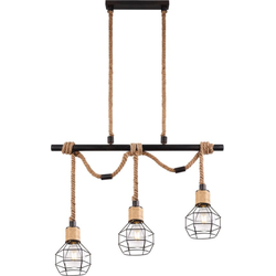 Industriële hanglamp Valerie - L:80cm - E27 - Metaal - Zwart