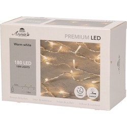 Kerstverlichting warm wit 180 leds met dimmer en timer functie 1800 cm - Kerstverlichting kerstboom