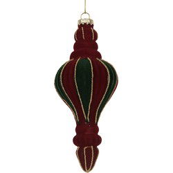 Clayre & Eef Kerstbal Ø 6x15 cm Rood Groen Glas