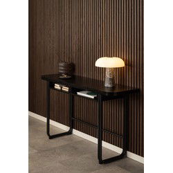 Eettafel uitschuifbaar Zwart MDF - 80x140x77cm - Darrel