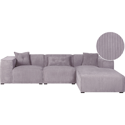 DOLVA - Hoekbank - Grijs - Linkerzijde - 294 cm - Corduroy