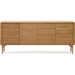 Kave Home - Lenon 3-deurs buffetkast van eikenhout met 3 laden, 200 x 86 cm FSC MIX Credit