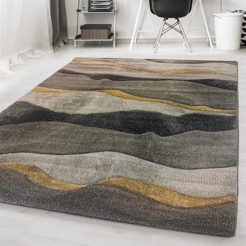 Kristal Modern Grijs Geel vloerkleed - - 160 X 230 CM - 