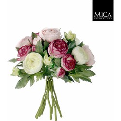 Mica Decorations ranonkel boeket maat in cm: 22 roze - ROZE