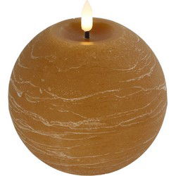 Ledkaars Lyon ro 12x12x12 cm amber