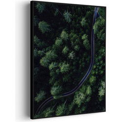 Muurwerken Akoestisch Schilderij - Weg door het bos - Geluidsdempend Wandpaneel - Wanddecoratie - Geluidsisolatie - BASIC (AW 0.65) S (50X70)