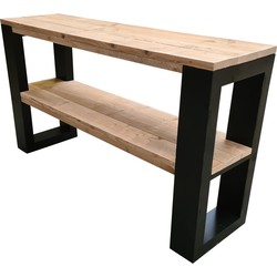 Wood4you - Side table New Orleans steigerhout 130Lx78HX38D cm zwart