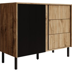 Meubella Dressoir Margareth - Eiken - 100 cm - 3 lades