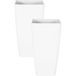 MODI - Bloempot set van 2 - Wit - 30 cm - Stenenmix