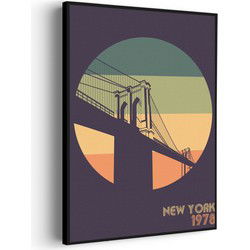 Muurwerken Akoestisch Schilderij - New York 1978 Illustratie - Geluidsdempend Wandpaneel - Wanddecoratie - Geluidsisolatie - BASIC (AW 0.65) XL (86X120)