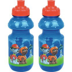 2x paw patrol bidon - 350 ml - kunststof - pop-up - drinkbeker - beker - Schoolbekers