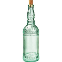 Glazen fles/karaf met kurk en dop 71 cl - Schenkkannen
