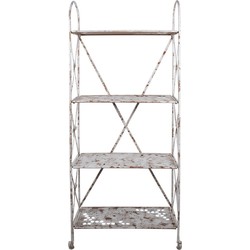 Clayre & Eef Wandrek 76x47x177 cm Wit Bruin IJzer Tuinrek