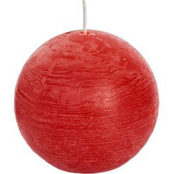 Rustic sphere candle 80 red