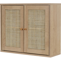 MISOU Bali Wandkastje - Ophangbaar - Zwevend - Nachtkastje - Wandkast - Woonkamer - Slaapkamer - Decoratie - Rotan - Hout