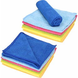 Sorbo Microvezeldoeken gekleurd - 12x stuks - 40 x 40 cm - Vaatdoeken microvezel - Micorvezeldoekjes - Vaatdoekjes