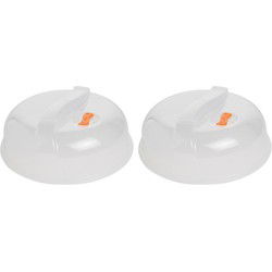 2x Magnetrondeksel/afdekschalen voor eten 26 cm - Magnetrondeksel