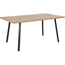 Eettafel Rechthoek Naturel/Zwart - 160x90x75cm - Tofta