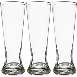 Set van 12x stuks bierglazen transparant 370 ml - 7 x 21 cm - Bierglazen