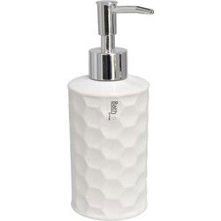 Zeepdispenser / Zeeppompje - Porselein Collectie - Wit - 260ml - Keramiek - 7x7x19 cm