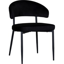 LABEL51 Eetkamerstoel Bliss - Zwart - Fluweel - Black Frame