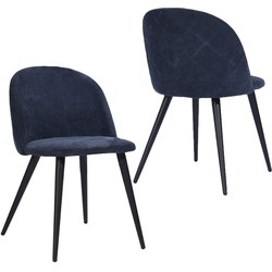 Set van 2 stoelen van stof en zwarte houten poten Zomba Fabric
