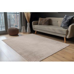 Plush Soft - Fluffy Vloerkleed - 3D Effect, Hoogpolig, 100% Polyester, Super Soft Touch - Taupe- 160x230 CM