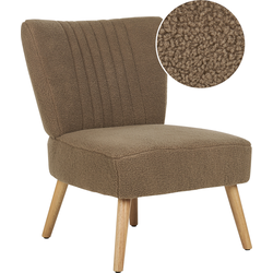 Beliani VAASA - Fauteuil-Bruin-Bouclé