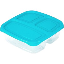 PlasticForte Vershoudbakje - 1 ST - 3-vaks - 1,2L - meal prep bakje - Vershoudbakjes