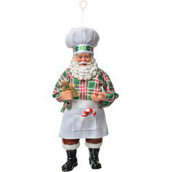 Clayre & Eef Kersthanger Kerstman Wit Textiel