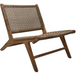 HSM Collection-Tuin Loungestoel Rio KD-66x80x65-Naturel/Naturel-Teak/Bananenblad