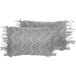 KIRIKKALE  - Sierkussen set van 2 - Lichtgrijs - 30 x 45 cm - Katoen