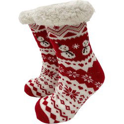 Textino BORIS - Huissokken - antislip - met sherpa voering - one size - Biking Red - multicolor - Textino