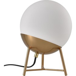 Chelsea Table Lamp - Lamp in ball shaped white glass and brass socket, 150 cm fabric cord 150 cm fabric cord Bulb: E27/40W